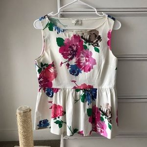 Kate Spade Floral Bloom Peplum Blouse